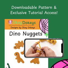 dino nugget plush tutorial included with the learn to crochet kit