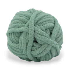 chenille yarn for crochet and knitting in a green sage color perfect for amigurumi