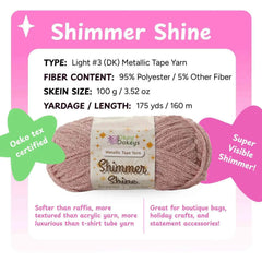 Metallic Shimmer Ribbon Yarn β Lightweight Tube Tape Yarn for Crochet Bags, Accessories & Decorative Projects (100g)