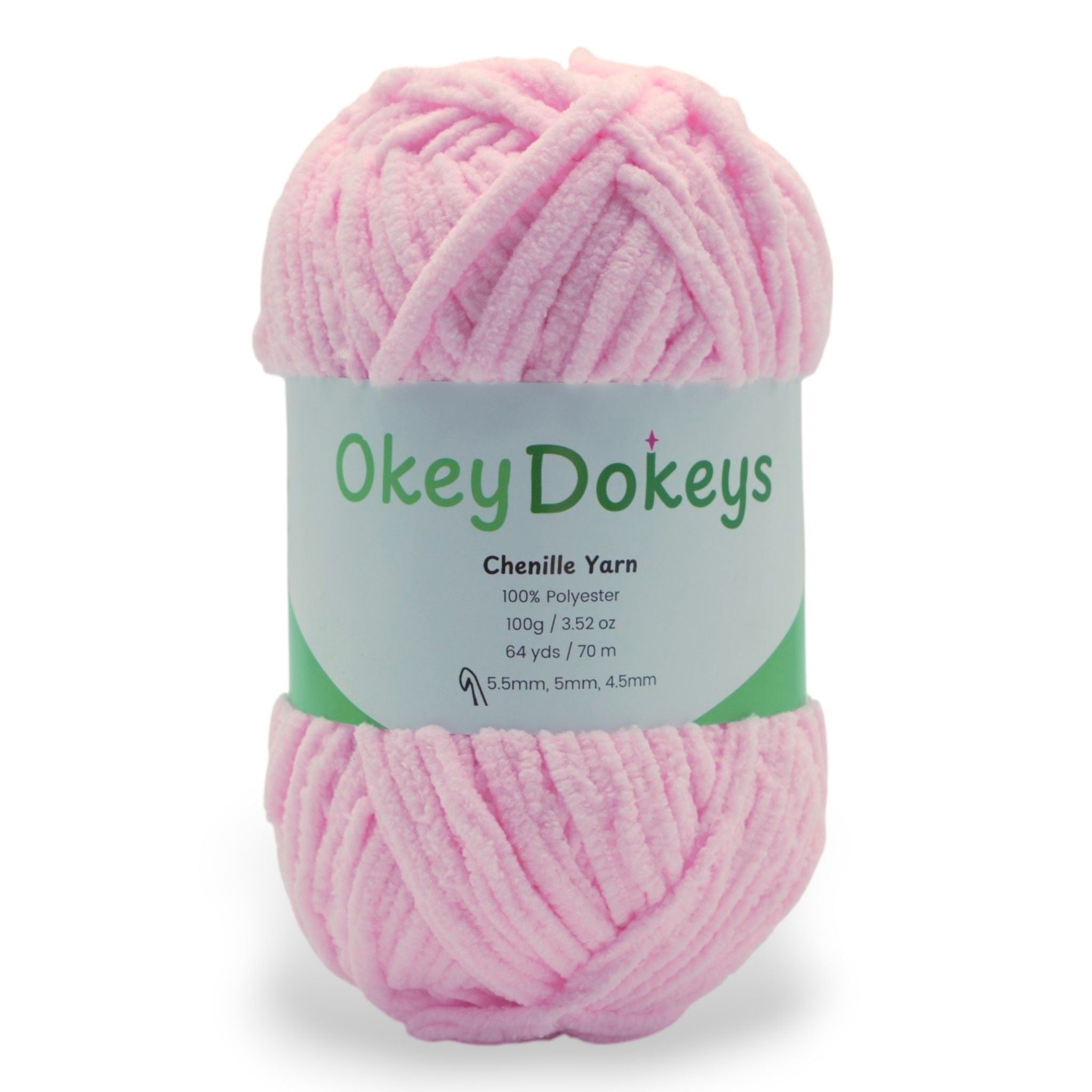 100 grams of a light pink chenille yarn