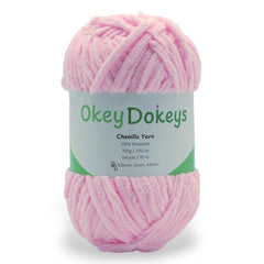 100 grams of a light pink chenille yarn
