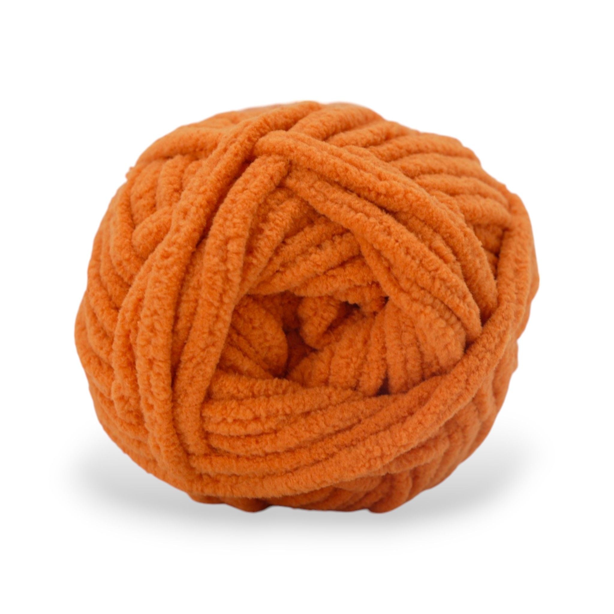 orange chenille yarn for crochet hook size 4.5-5.5