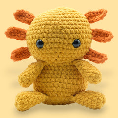 kawaii axolotl in orange color for crochet