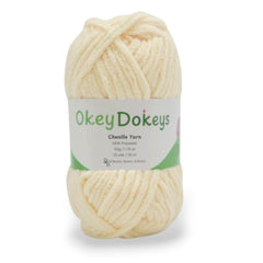 32 yds of a light yellow bulky chenille yarn