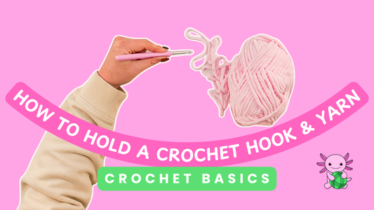 how to hold a crochet hook and crochet yarn for beginners, a super easy step by step tutorial