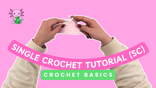 thumbnail for single crochet tutorial sc crochet basics blog post