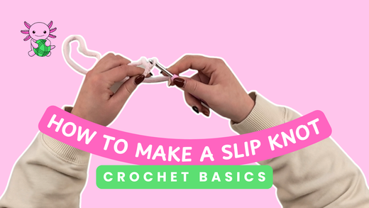 Thumbnail for how to make a slip knot crochet basics blog posts