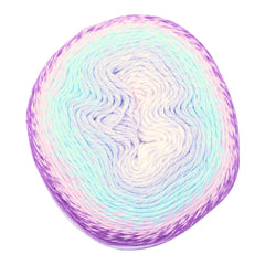 Multicolored yarn ball on a white background