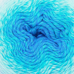 Close-up of a ball of blue yarn