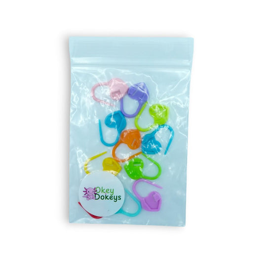 10-Piece Assorted Colored Heart-Shaped Stitch Markers for Crochet & Knitting