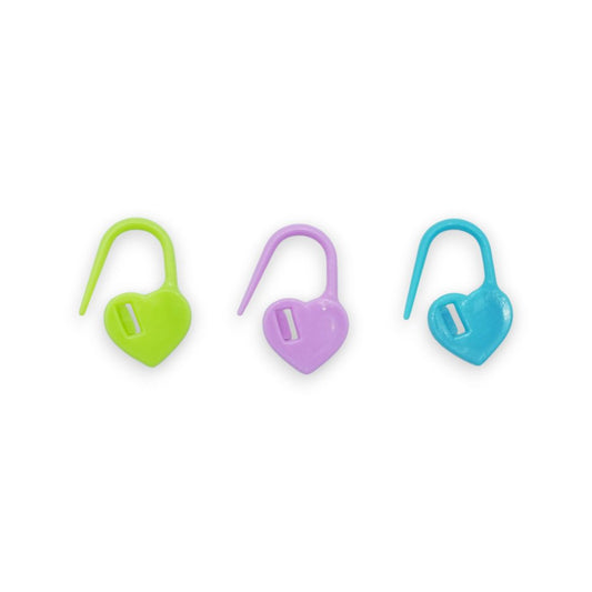 10-Piece Assorted Colored Heart-Shaped Stitch Markers for Crochet & Knitting