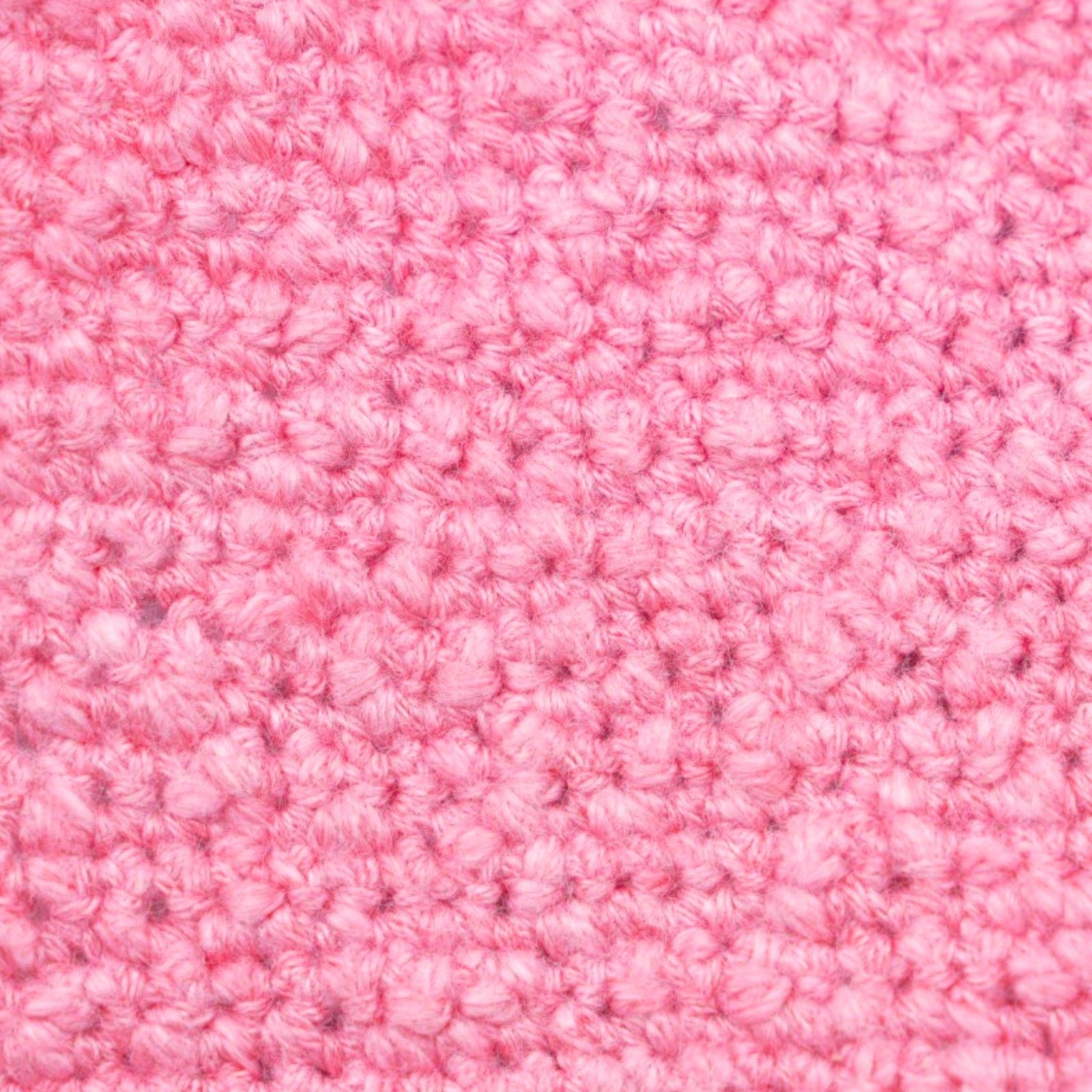 single crochet gage with pink cotton slub yarn