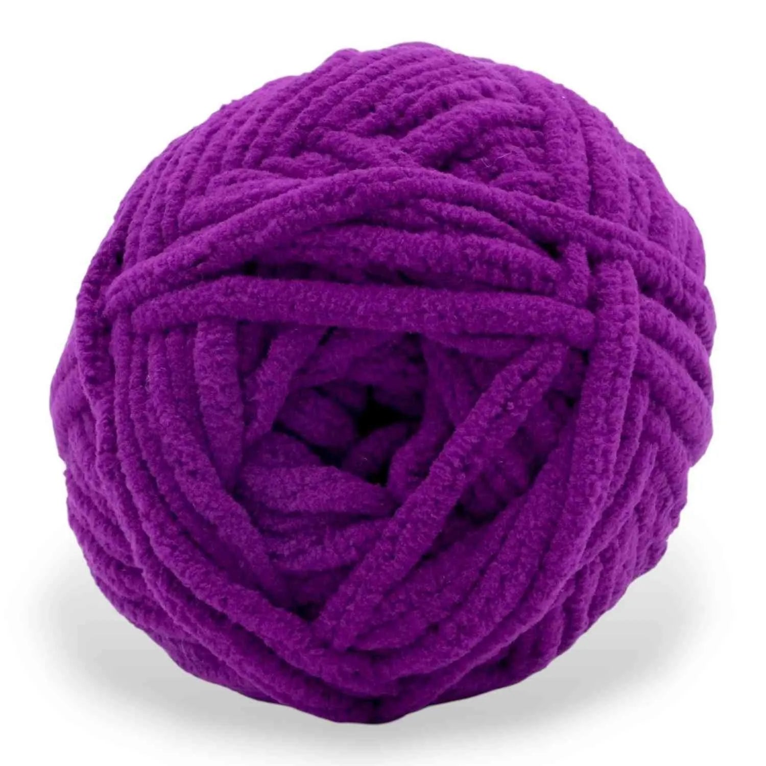 Purple ball of yarn on a white background
