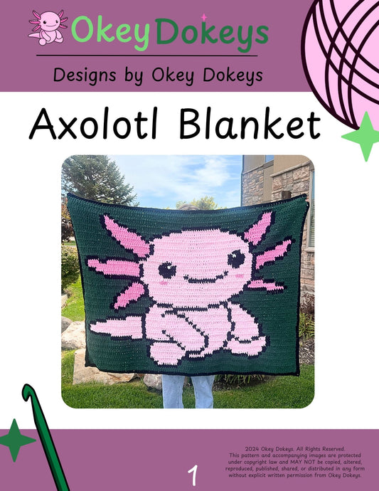 Crochet Axolotl Tapestry Blanket Pattern Only