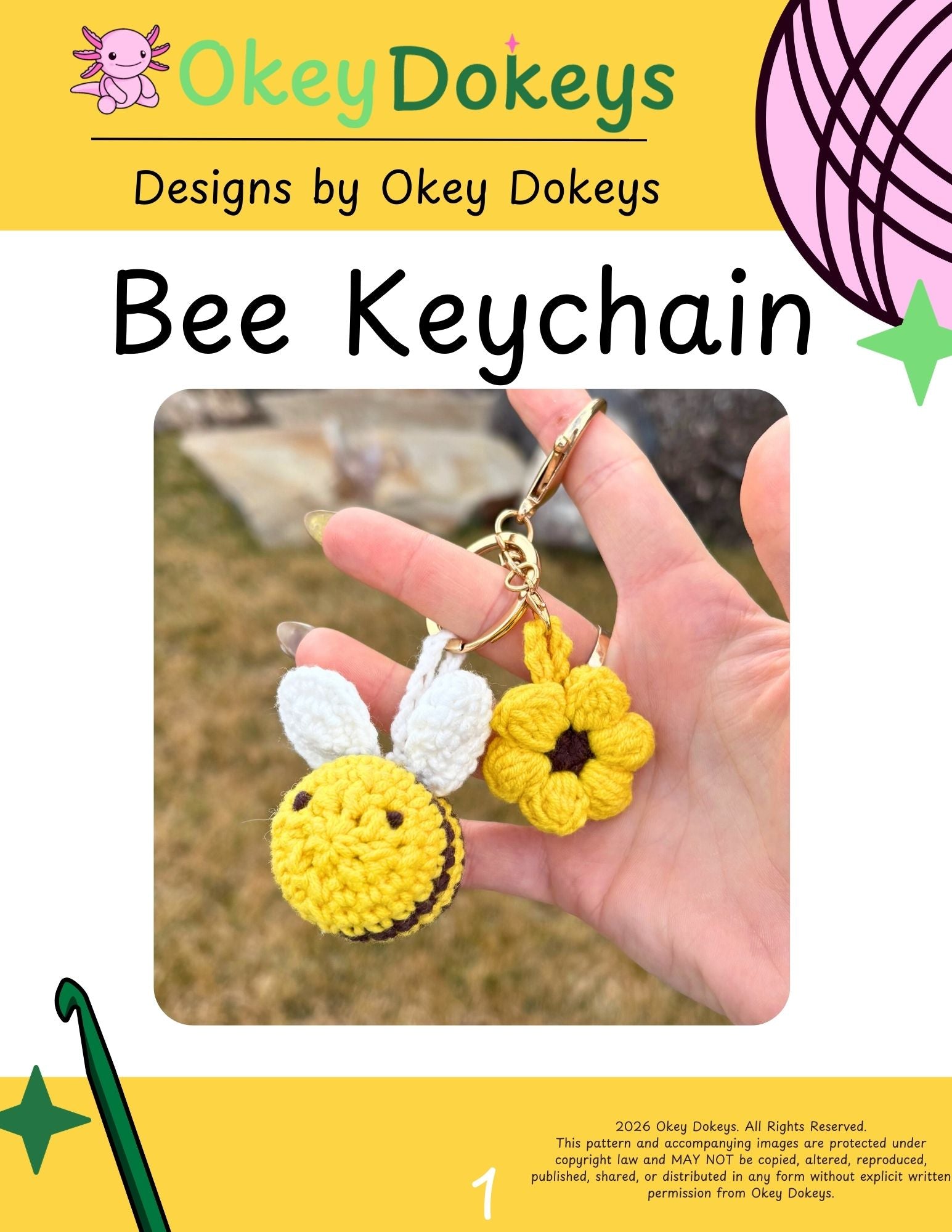 Crochet Bee Keychain Pattern
