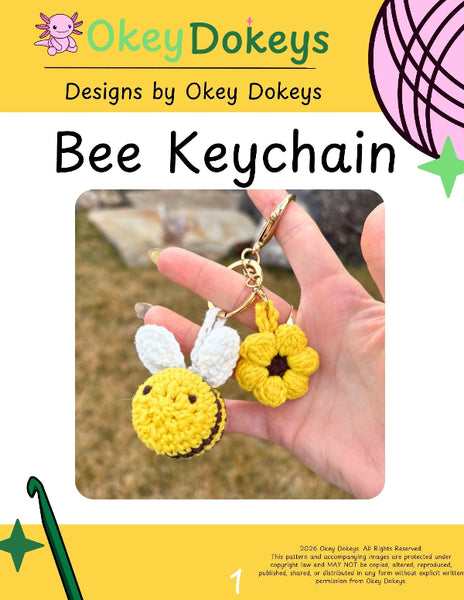 Crochet Bee Keychain Pattern – Okey Dokeys