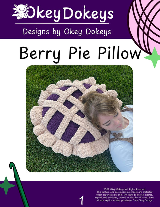 Crochet Berry Pie Pillow Pattern Only