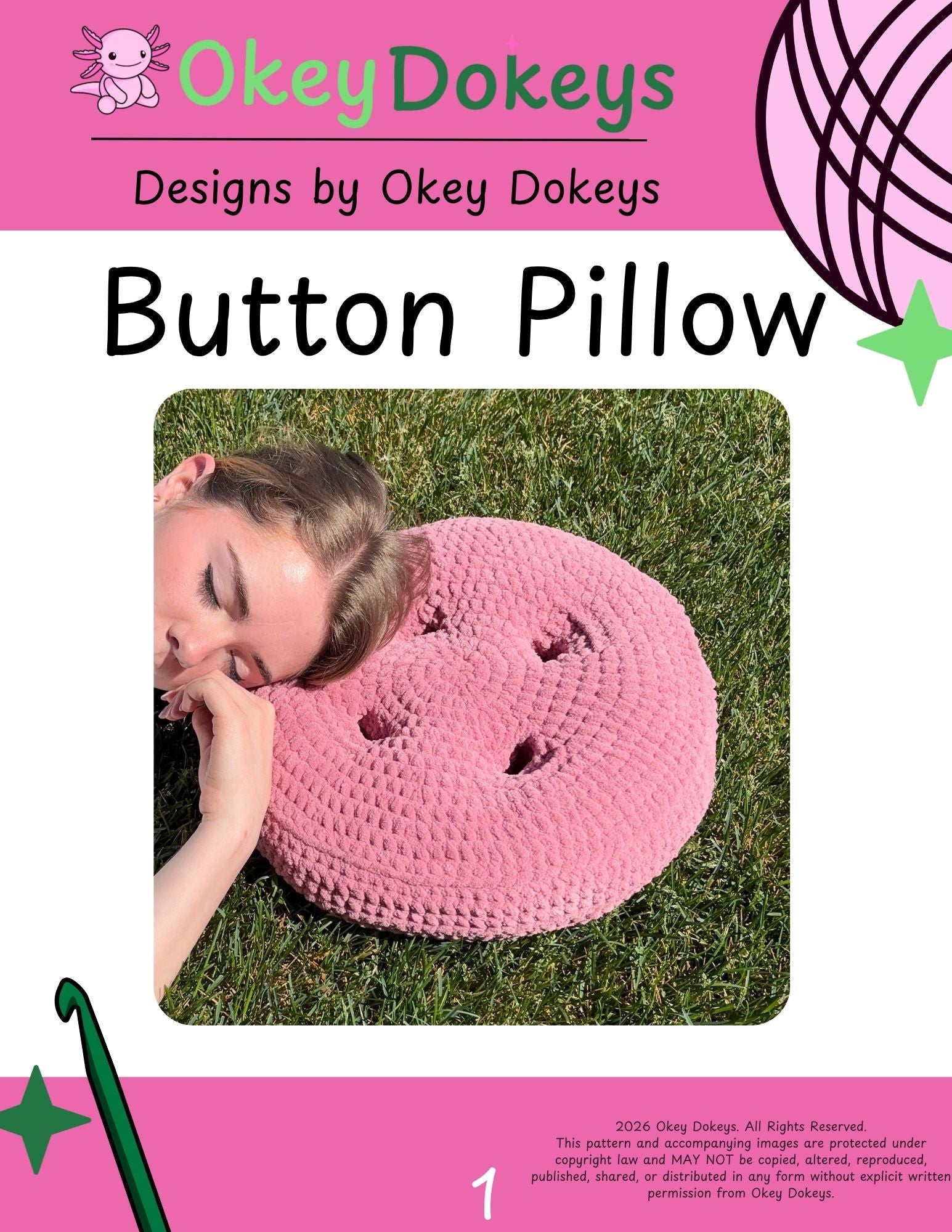 Crochet Button Pillow Pattern