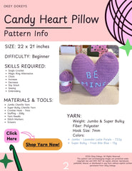 Crochet Candy Heart Pillow Pattern Only