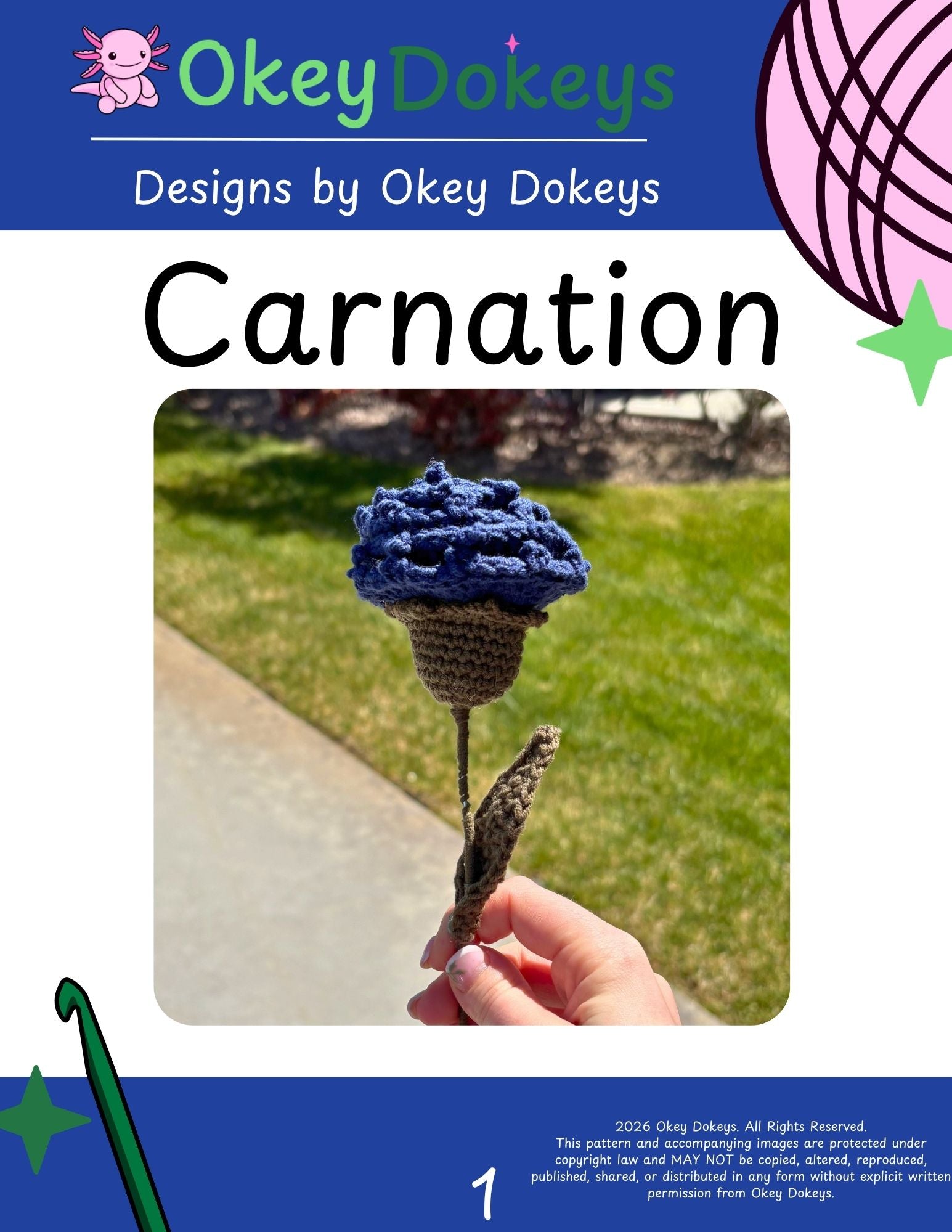 Crochet Carnation Flower Pattern