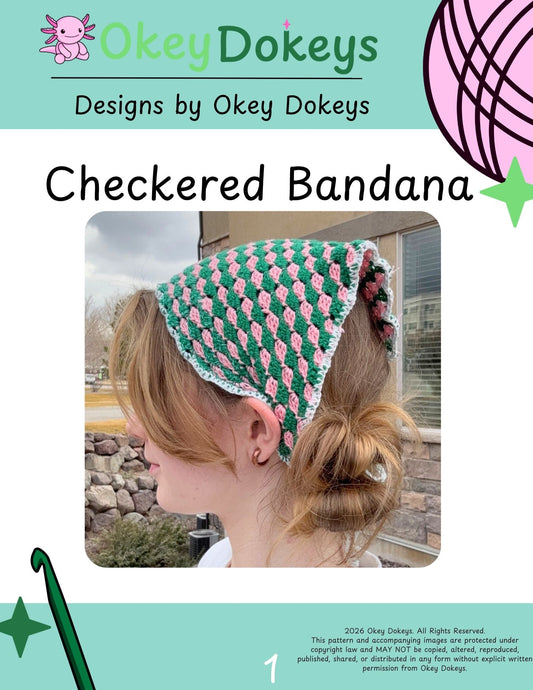 Crochet Checkered Bandana Pattern