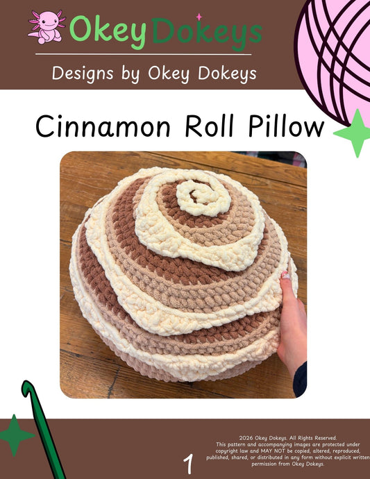 Crochet Cinnamon Roll Pillow Pattern Only