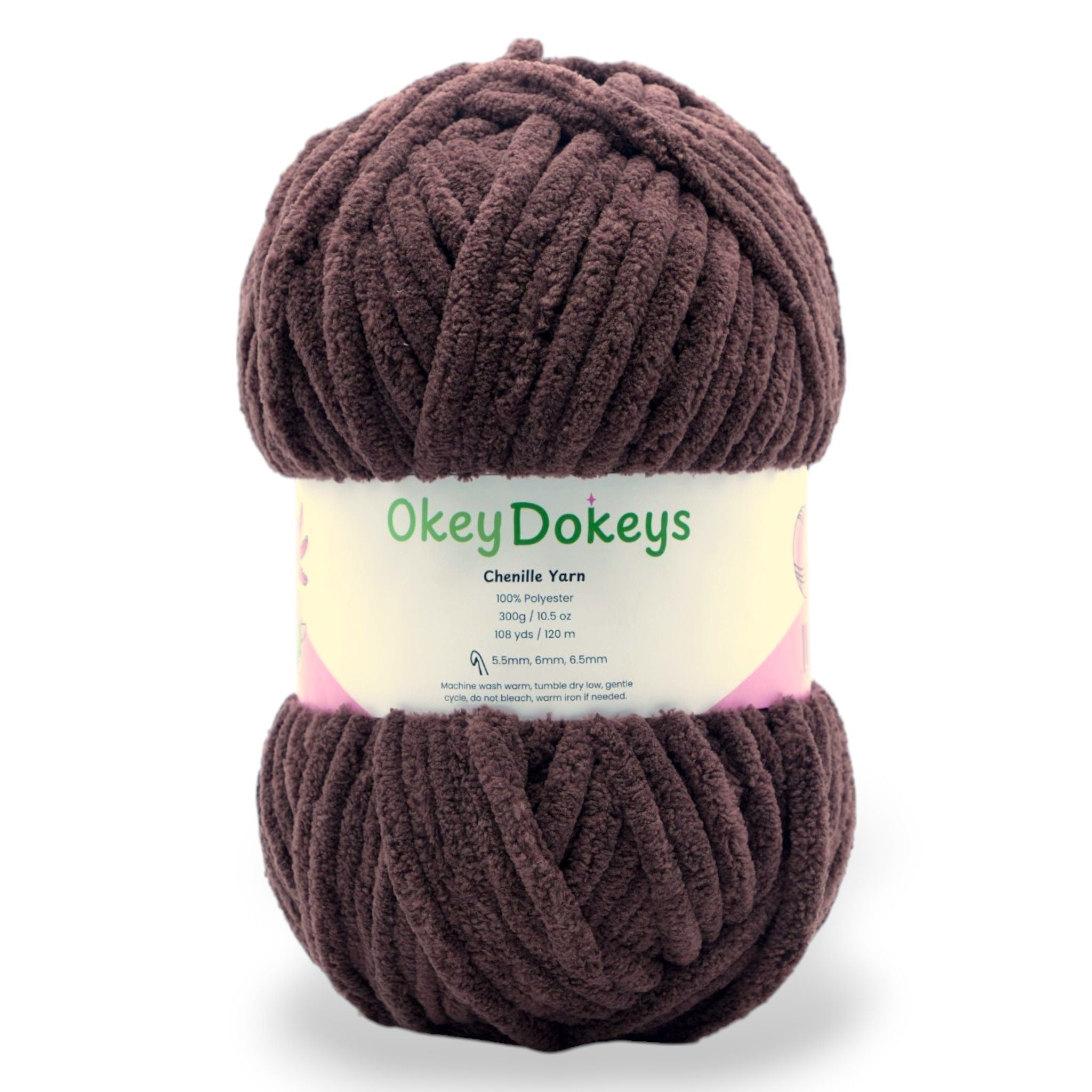 jumbo chenille yarn posh cocoa dream brown dark brown 300g