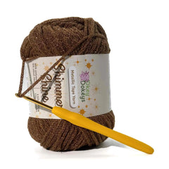 Metallic Shimmer Ribbon Yarn – Lightweight Tube Tape Yarn for Crochet Bags, Accessories & Decorative Projects (100g)