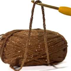 Metallic Shimmer Ribbon Yarn – Lightweight Tube Tape Yarn for Crochet Bags, Accessories & Decorative Projects (100g)