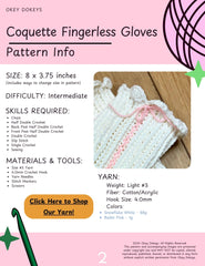 Crochet Coquette Fingerless Gloves Pattern Only