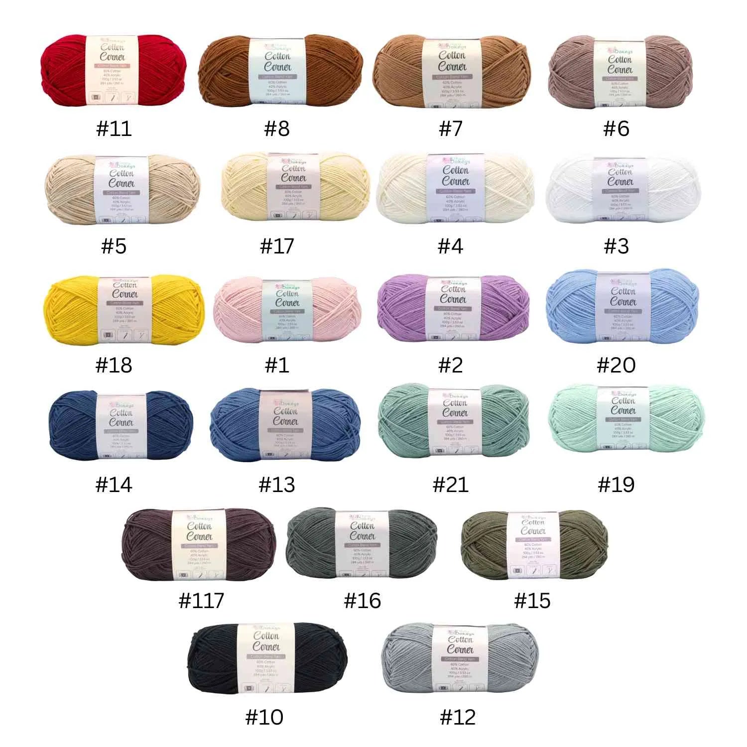 Cotton Corner 100g Light Weight Yarn