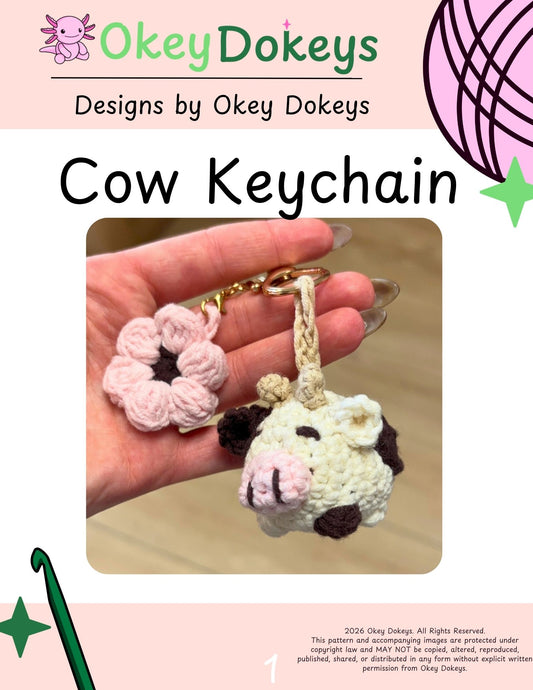Crochet Cow Keychain Pattern