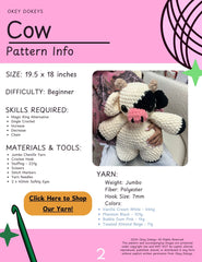 Crochet Cow Pattern Only