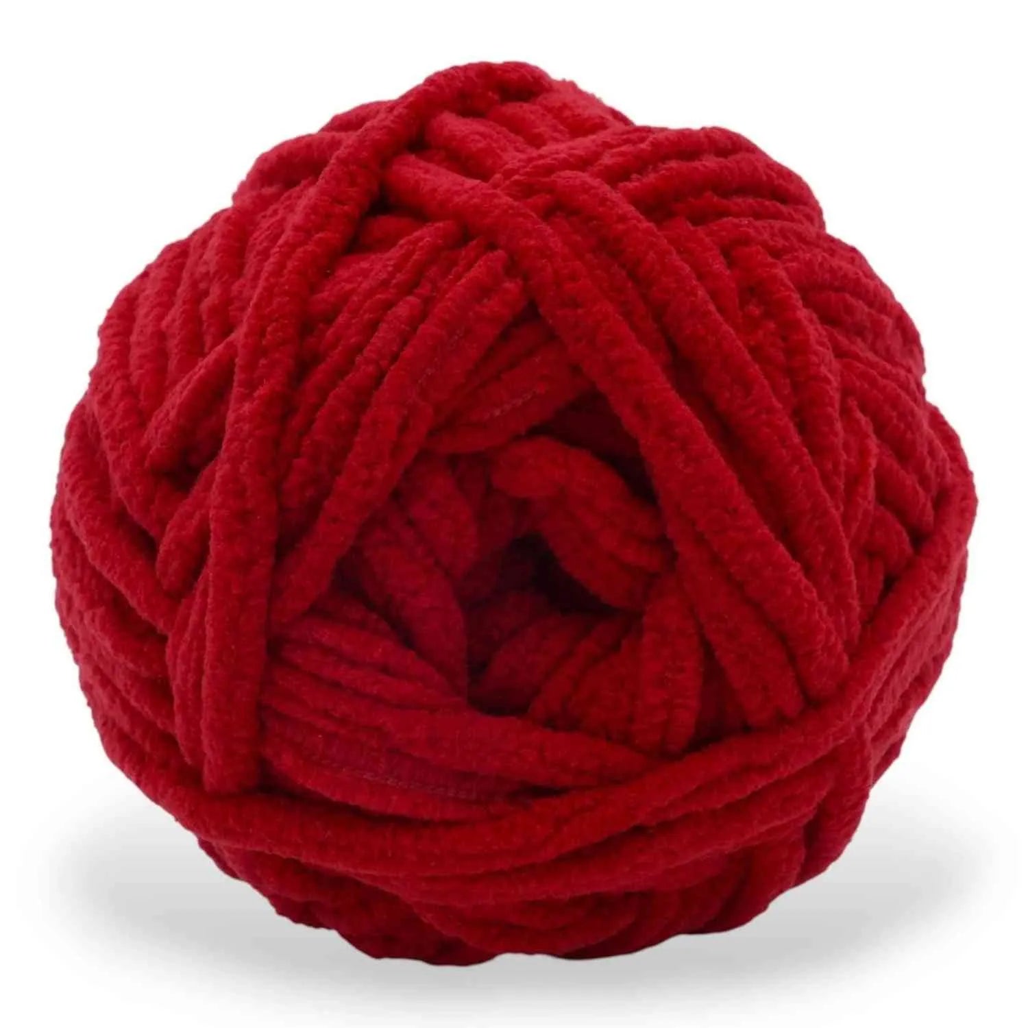Red ball of yarn on a white background