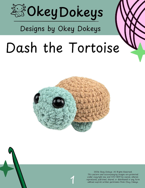 Dash the Crochet Tortoise Pattern – Okey Dokeys