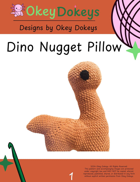 Crochet Dino Nugget Pillow Pattern Only