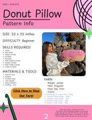 Crochet Donut Pillow Pattern Only