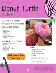 Crochet Donut Turtle Pattern Only