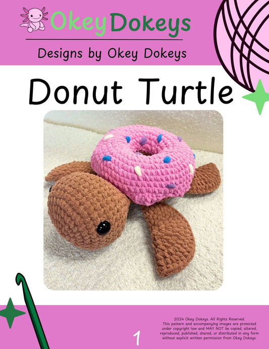 Crochet Donut Turtle Pattern Only