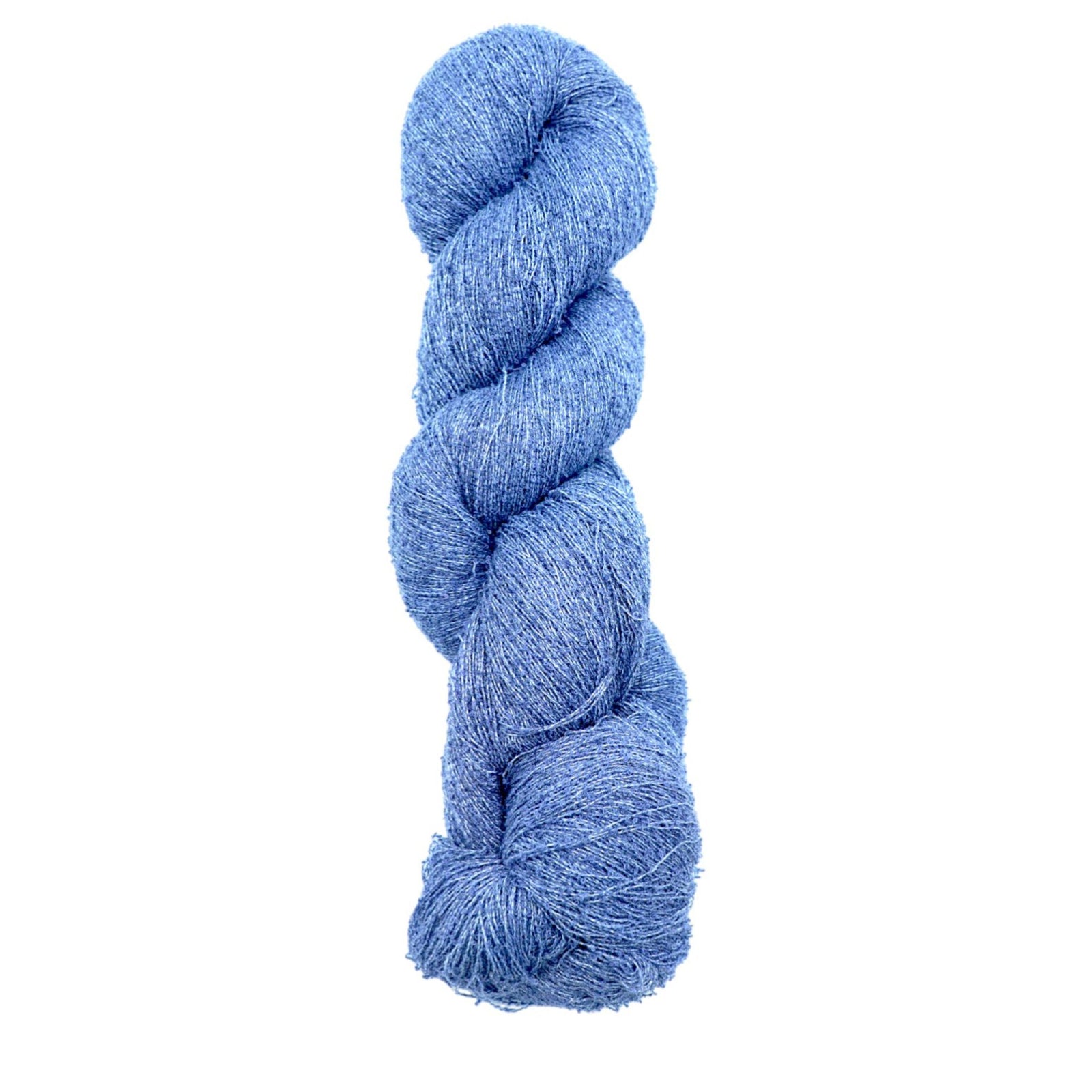 dark colored skein of boucle yarn