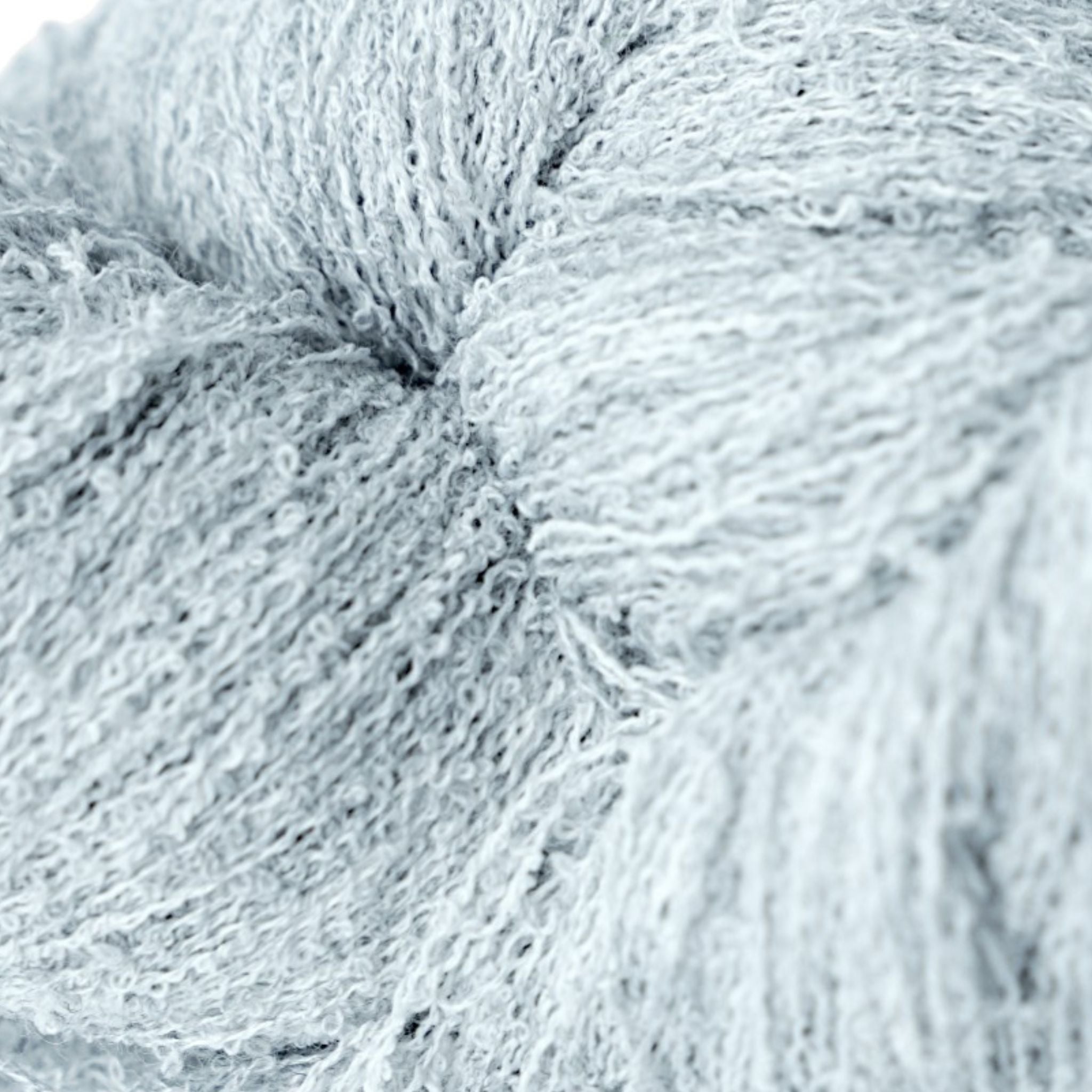 Close-up of a ball of gray yarn perfect for knitting