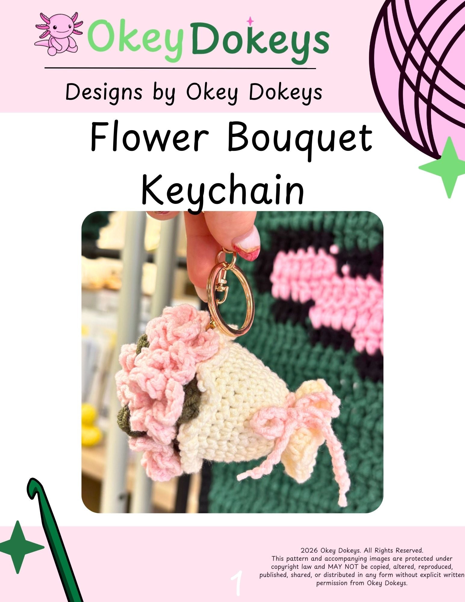 Crochet Flower Bouquet Keychain Pattern