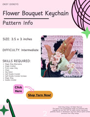 Crochet Flower Bouquet Keychain Pattern Only