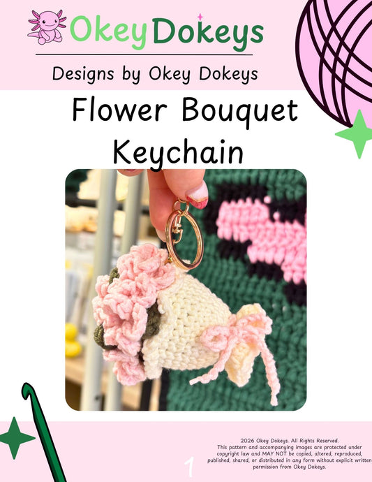 Crochet Flower Bouquet Keychain Pattern Only