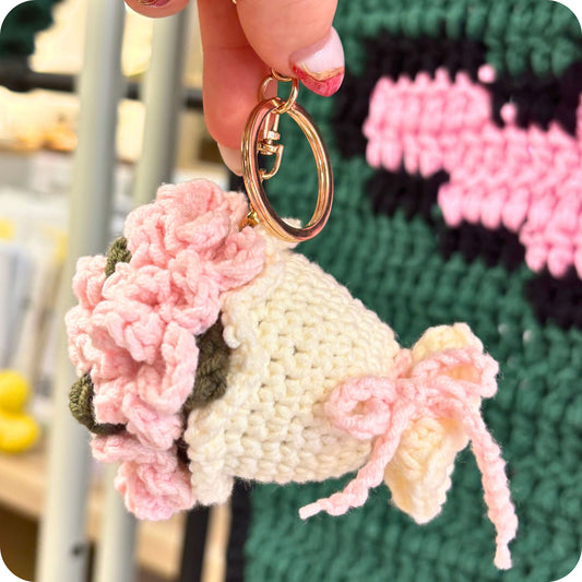 Crochet Flower Bouquet Keychain Pattern Only