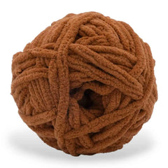 Brown ball of yarn on a white background