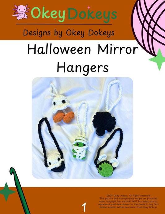 Crochet Halloween Mirror Hangers Pattern Only