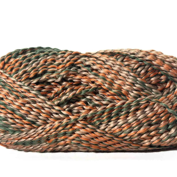 Multicolored yarn skein on a white background