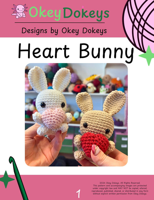 Crochet Heart Bunny Pattern Only