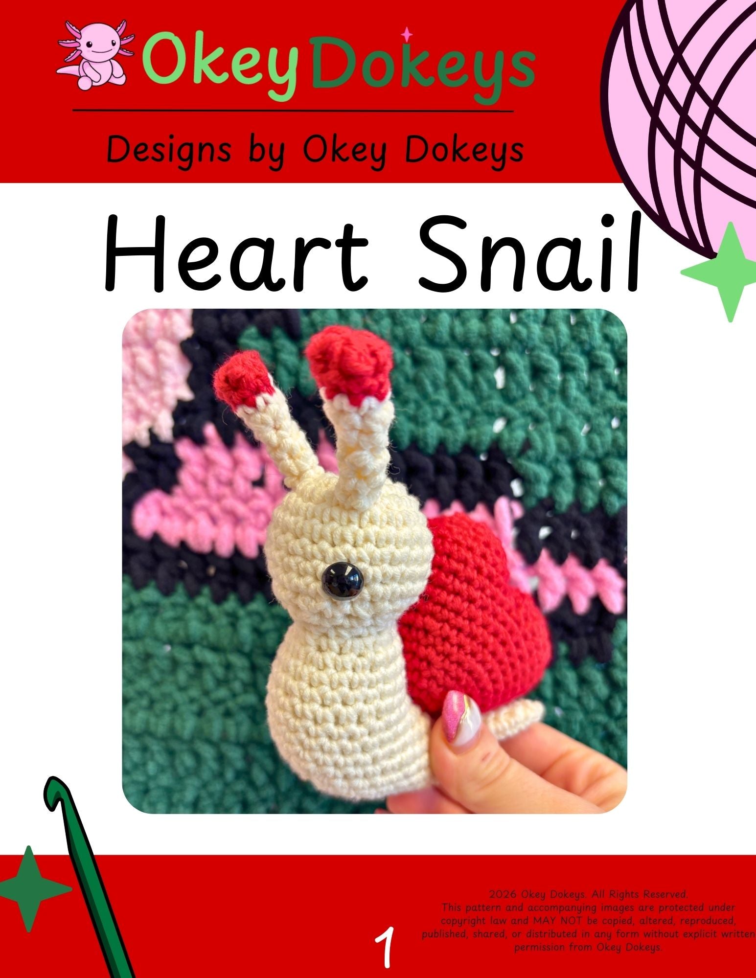 Crochet Heart Snail Pattern